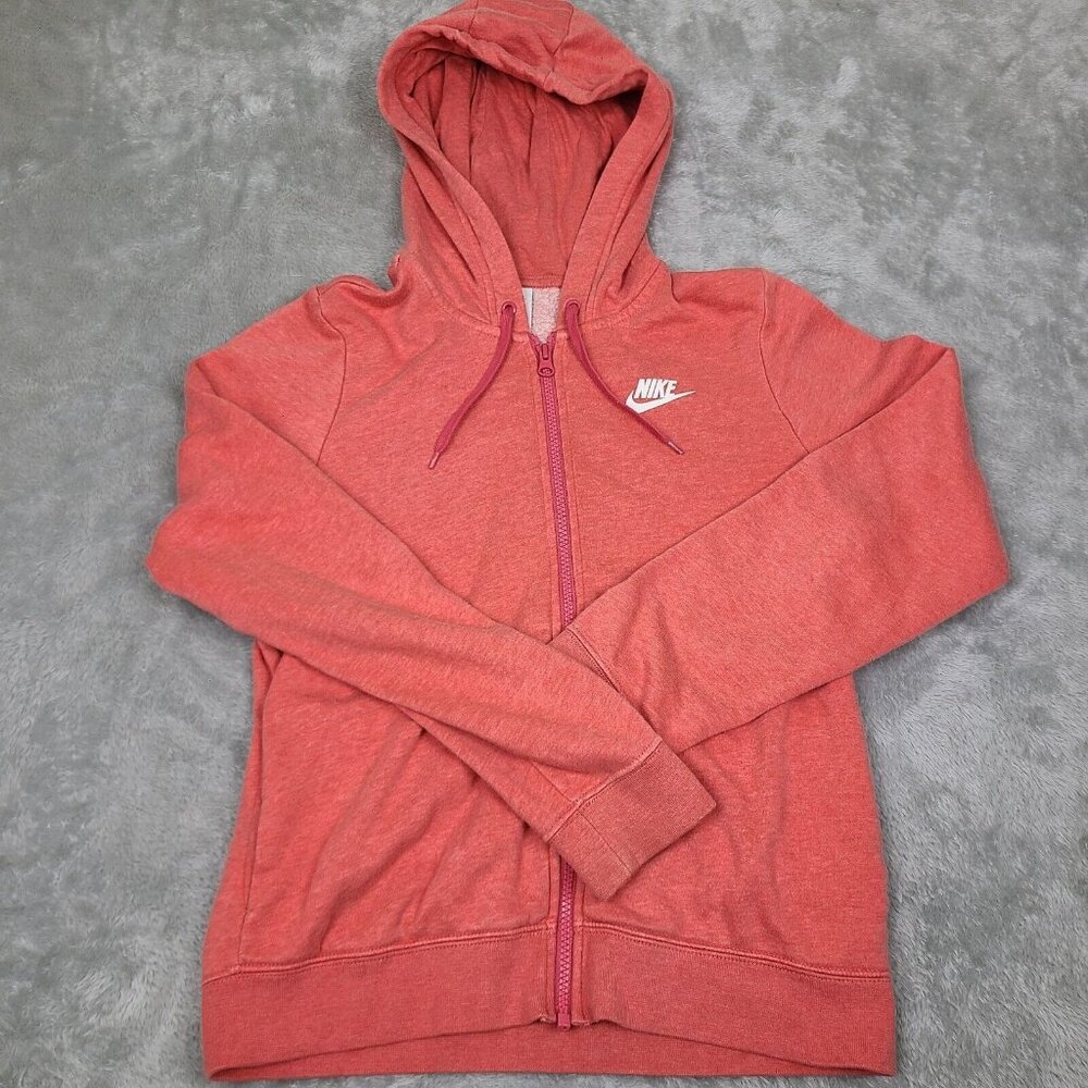 Women's Nike Hoodie Coral  Size XS Cotton Rayon Polyester Blended Pullover‎